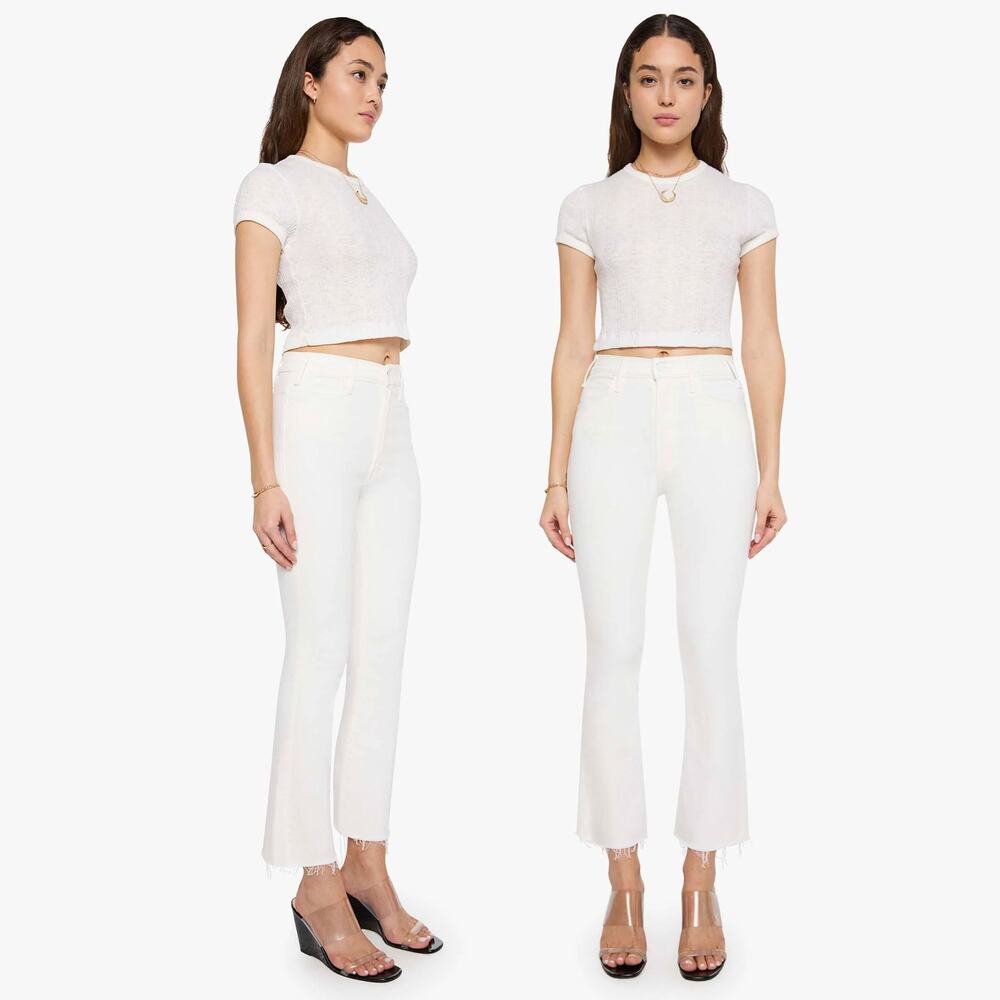 MOTHER The Hustler Ankle Fray Jeans Fairest Of Them All White Size 31